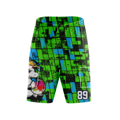 Green/Light Blue Unicorn Microfiber Stretch Shorts