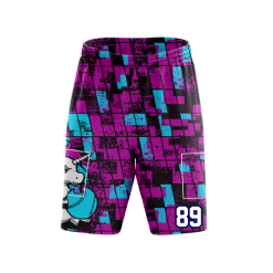 Magenta/Teal Unicorn Microfiber Stretch Shorts
