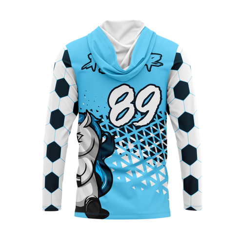 Winter Blue Long Sleeve UPF Hoodie - Image 2