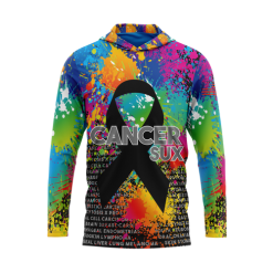 Cancer Sux Long Sleeve UPF Hoodie