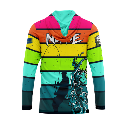 Bass King Stripes Long Sleeve UPF Hoodie - Image 2